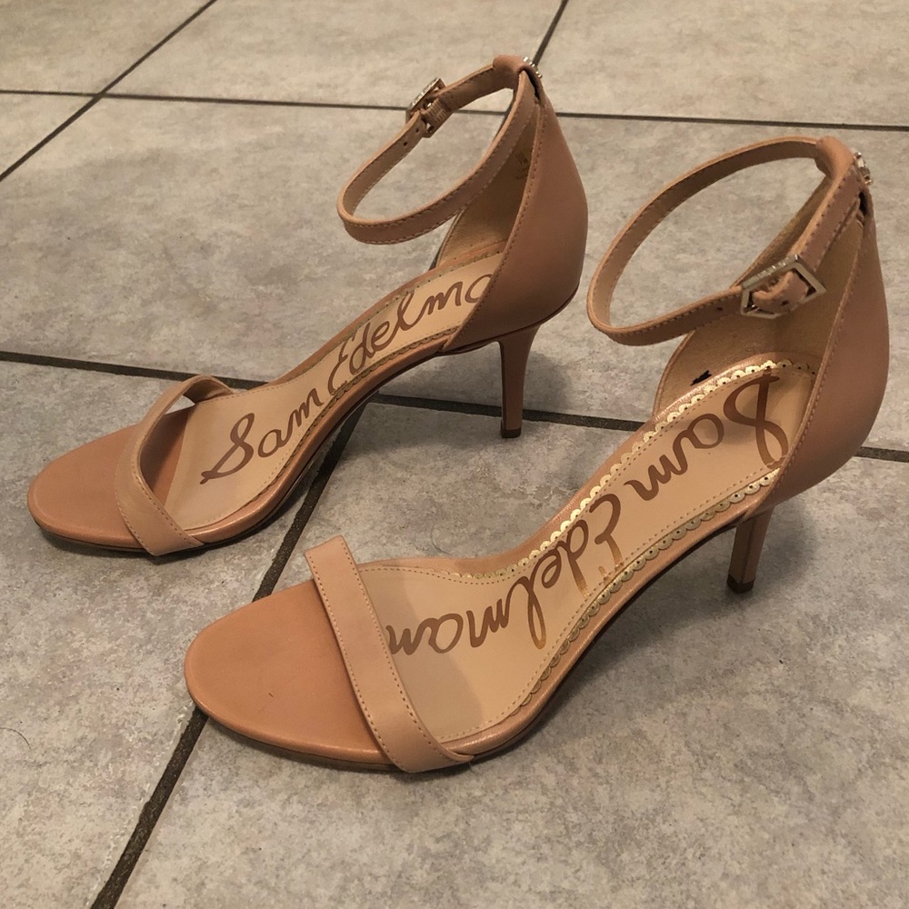 Sam Edelman Patti Nude Leather Heels 7